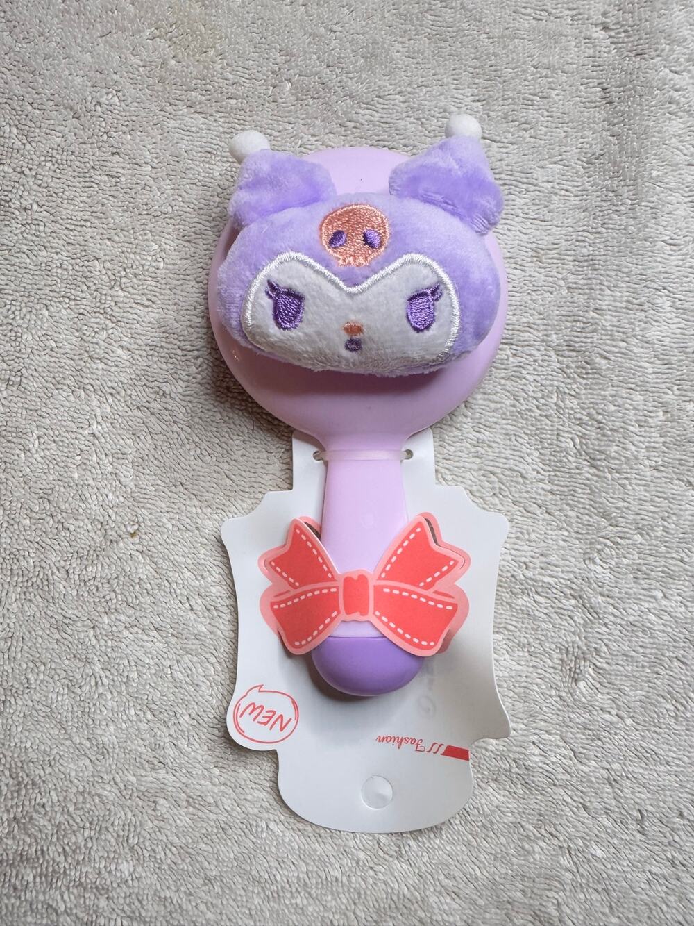 Kuromi Sanrio hand held plushie mirror purple kawaii